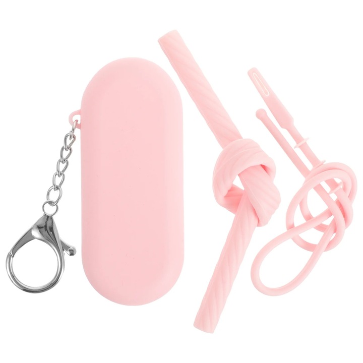 Set paie reutilizabile silicon cu husa si perie curatare, multicolor, 34x1x1cm