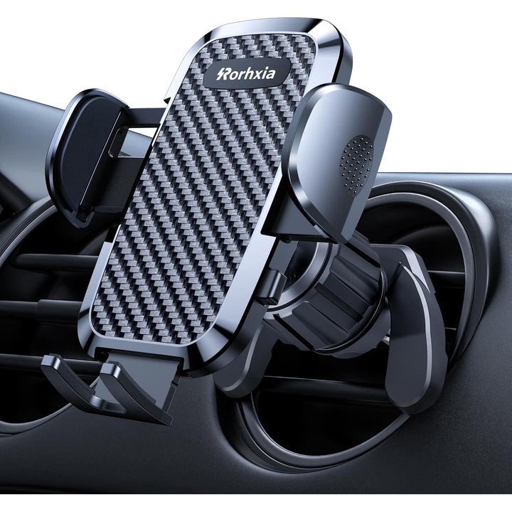 Suport auto pentru telefon, Montare la Grila, Reglare 360 grade, Universal, Negru