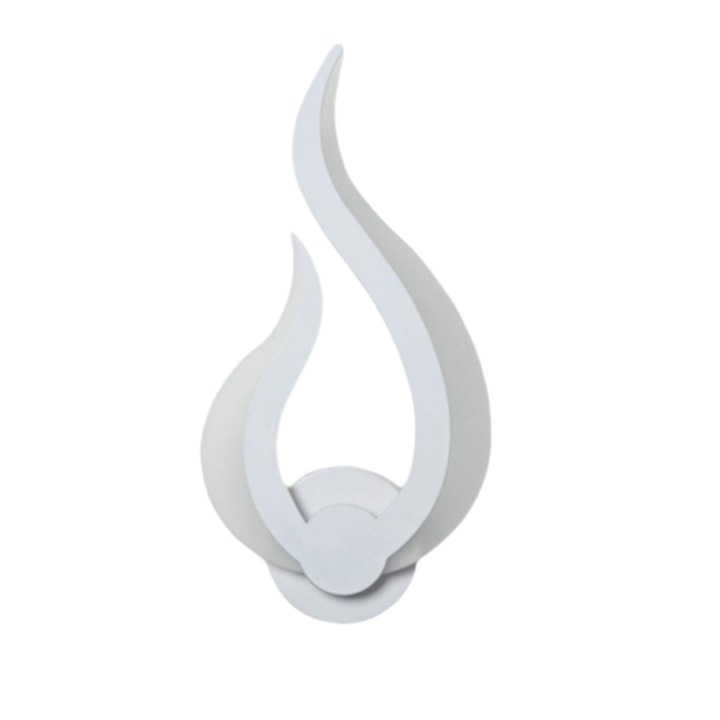 LED стенна лампа, Enforose, дизайн с пламък, димируема, бяла, 30,5x15,2 см