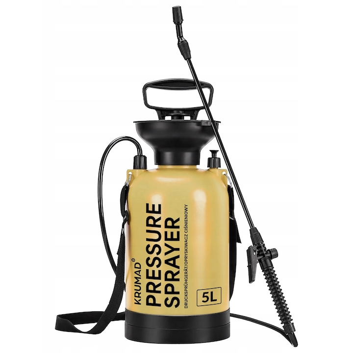 Pulverizator Manual de Presiune pentru Gradina, Capacitate 5L, Lance Reglabila cu Furtun, Presiune Maxima 2.0 bar, Ideal pentru Udat, Fertilizare, Protectie Plante, Design Ergonomic si Durabil