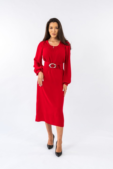 Rochie Rosie cu Cordon Martina, Rosu