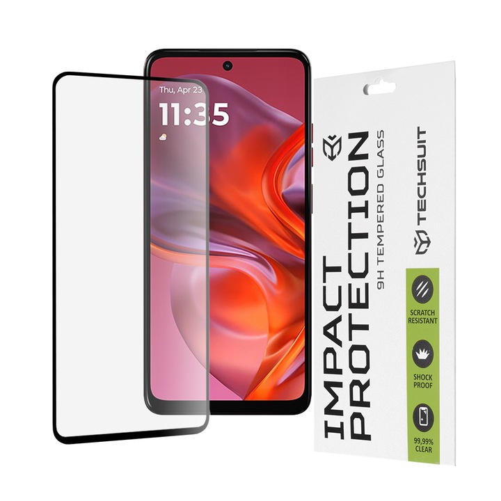 Folie pentru Motorola Moto G05 / E15, 111D Full Cover / Full Glue Glass, Negru