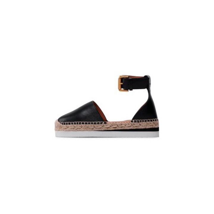 Női espadrillák See by Chloé, 302158645, Természetes bőr, 37 EU, Fekete