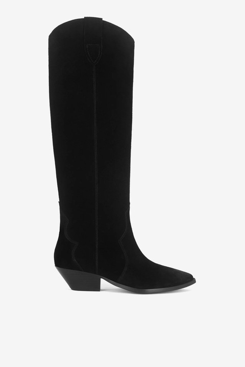 Cizme dama Badura, 5905588767022, Piele intoarsa, Negru, Negru, 38