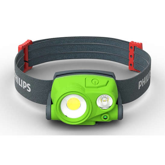 Lanterna LED frontala reincarcabila Philips Xperion 3000 X30HEADX1, 3W + reflector 2W, 300 lm, 3 moduri iluminare, acumulator 3.7V 1200 mAh, USB-C , IP65, Verde