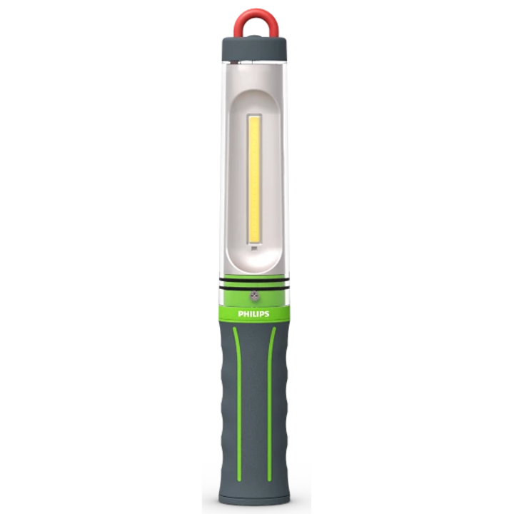 Philips Xperion 3000 X30LINEX1 акумулаторен LED фенер, 3.3W, 300 lm, 3.7V 2200 mAh батерия, USB-C, IP54, сив/зелен