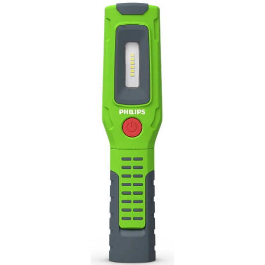 Lanterna LED reincarcabila Philips Xperion 3000 Pillar X30PILLX1, 3 magneti, cap pivotant, 5W + reflector 1W, 500 lm, acumulator 3.7V 2500 mAh, USB-C, IP20, Verde/Gri