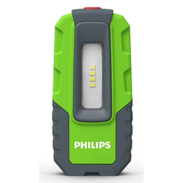 LED фенерче Philips Xperion 3000 Pocket X30POCKX1 Акумулаторно, 1 магнит, въртяща се основа, 2W, 300 lm, 3.7V 1800 mAh батерия, USB-C, IP20, зелено/сиво