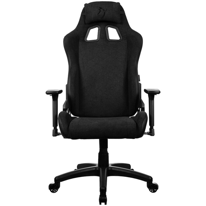 Scaun Gaming Arozzi Avanti Soft Fabric, Tetiera, Ajustabil, max. 120kg, Negru