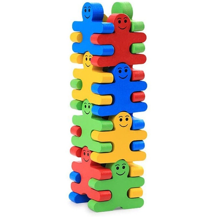 Blocuri de constructie din lemn pentru copii cu varsta peste 3 ani, blocuri de echilibru pentru copii, stivuire cu bricolaj Enforose