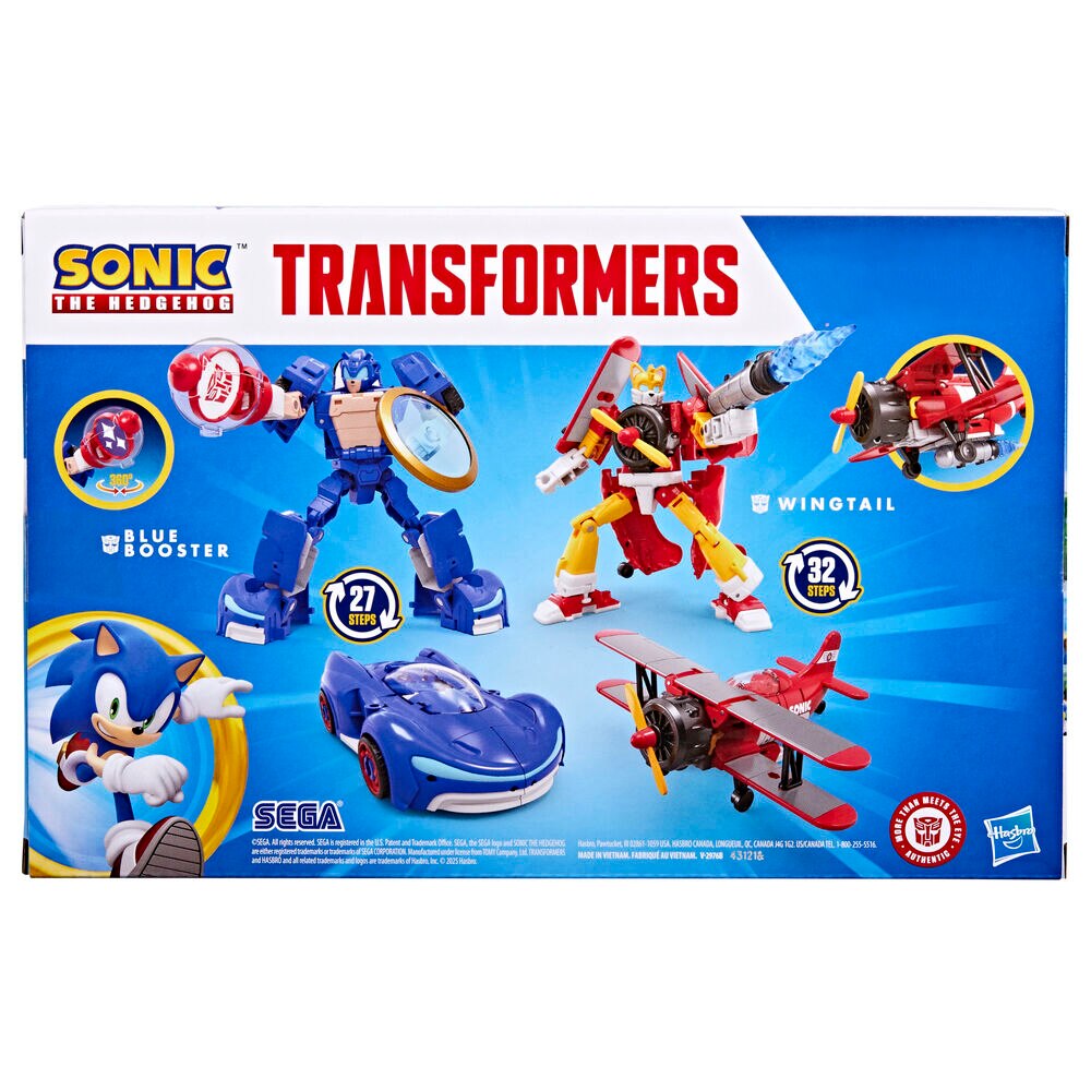 トランスフォーマー ソニック ウイングテイル&ブルー・ブースター Figurinas Wingtail & Blue Booster Sonic the Hedgehog Transformers