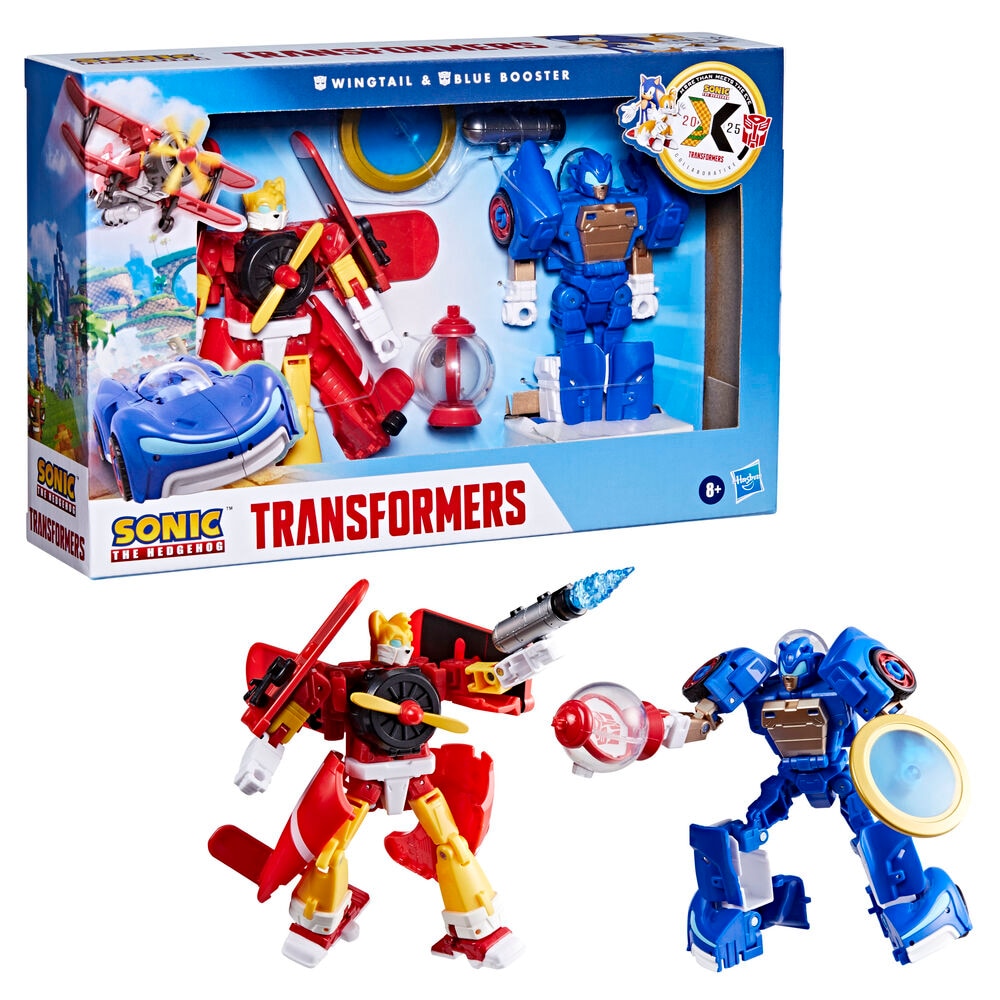 Figurinas Wingtail & Blue Booster Sonic the Hedgehog Transformers