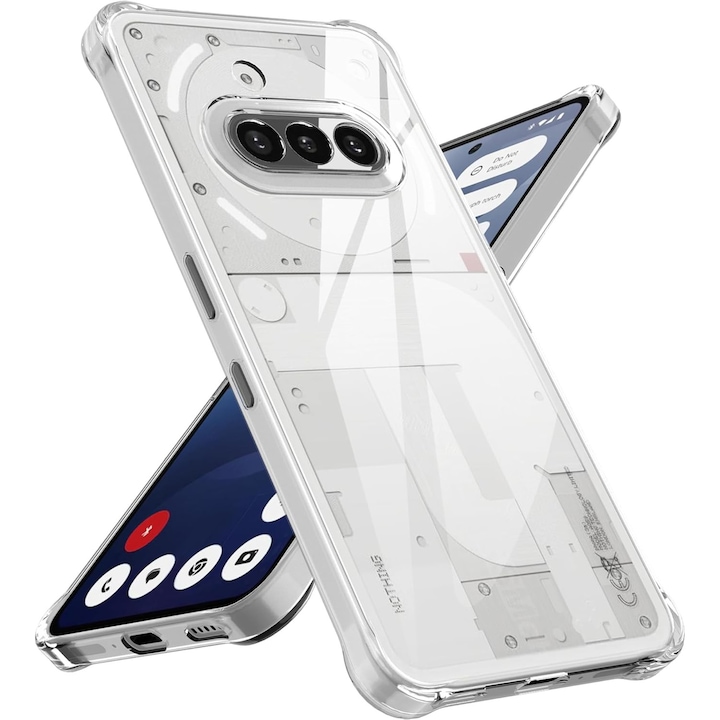 Case for Nothing Phone (3a) Slim Anti-Shock 1,5 mm, подсилени 4 ъгъла, прозрачен