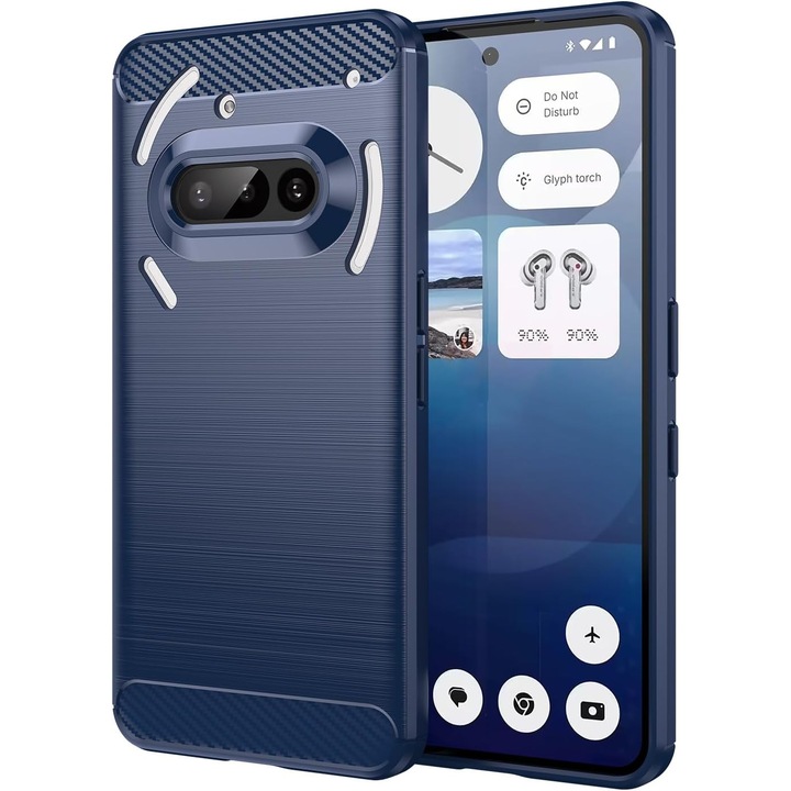 Силиконов калъф Nothing Phone (3a) Liquid Carbon - син