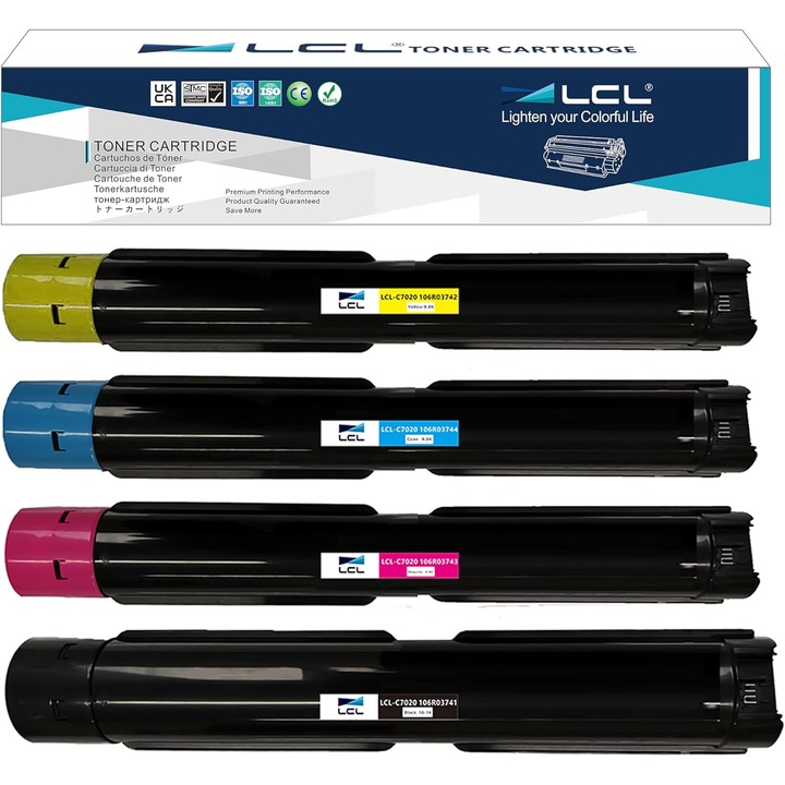 LCL toner készlet kompatibilis Xerox Versalink C7020 C7030, 4 patron, fekete, cián, magenta, sárga, sárga