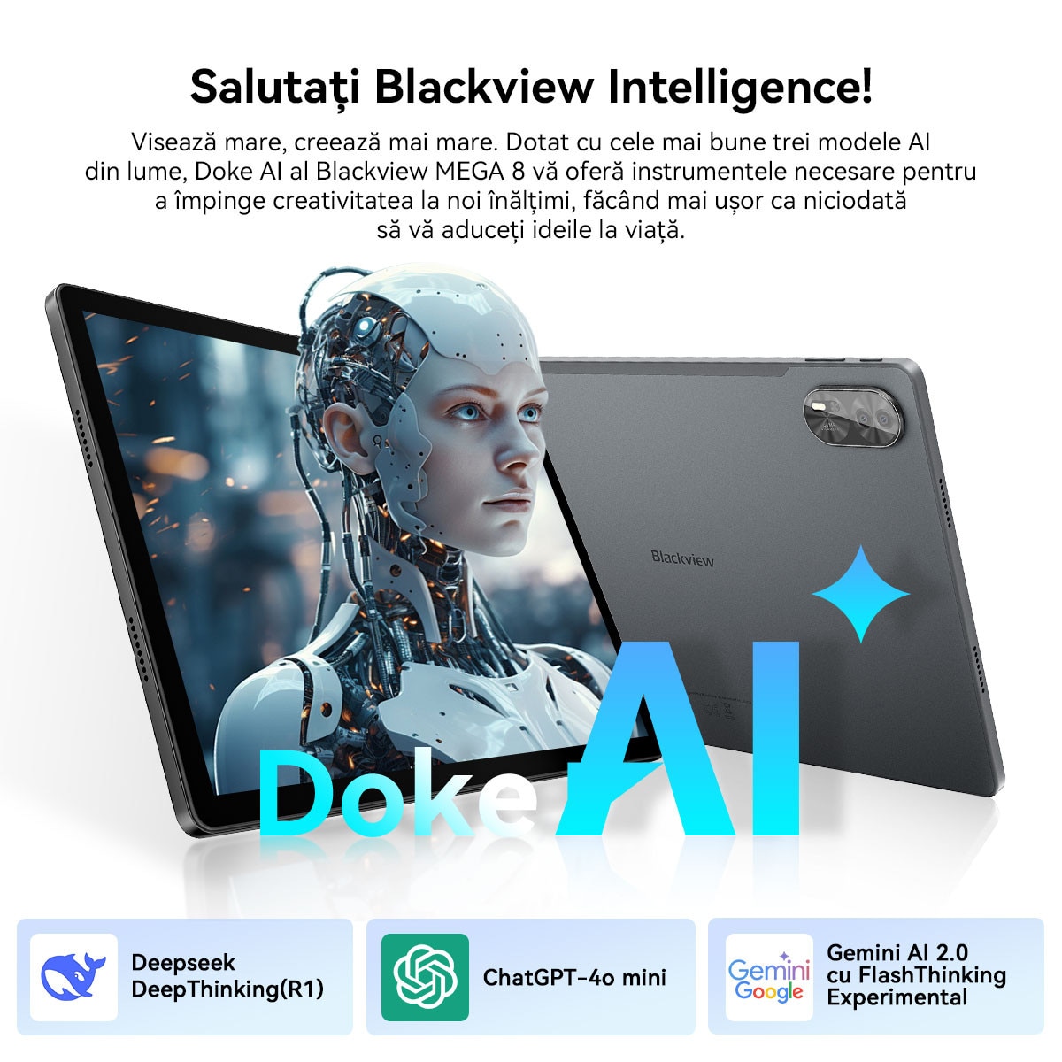 Tableta Blackview MEGA 8, 13 inch, Android 15, 36GB Ram(12GB +