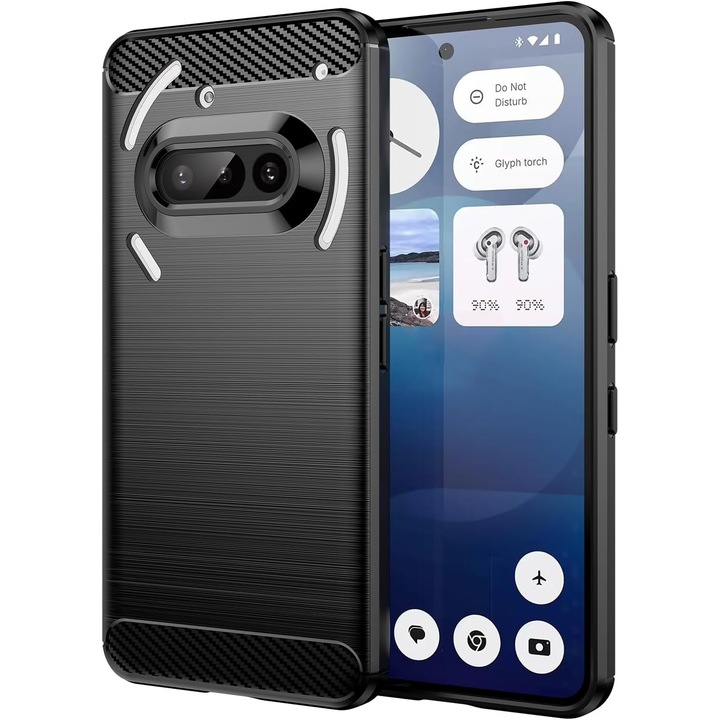 Силиконов калъф Nothing Phone (3a) Liquid Carbon - черен