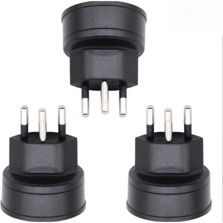 Companion de calatorie elvetian, design rafinat Adaptor usor de la UE la elvetiana, priza Schuko CEE7/7 netransformatoare de tensiune pentru adaptor de priza Europa-Africa de Sud, compatibil cu DE/FR/IT/ES, 3 bucati