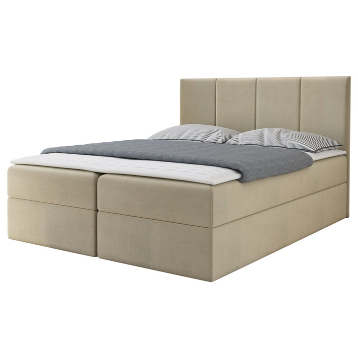 Pat matrimonial Gonzo 160x200, MIRJAN 24, bej, 164x208x103 cm