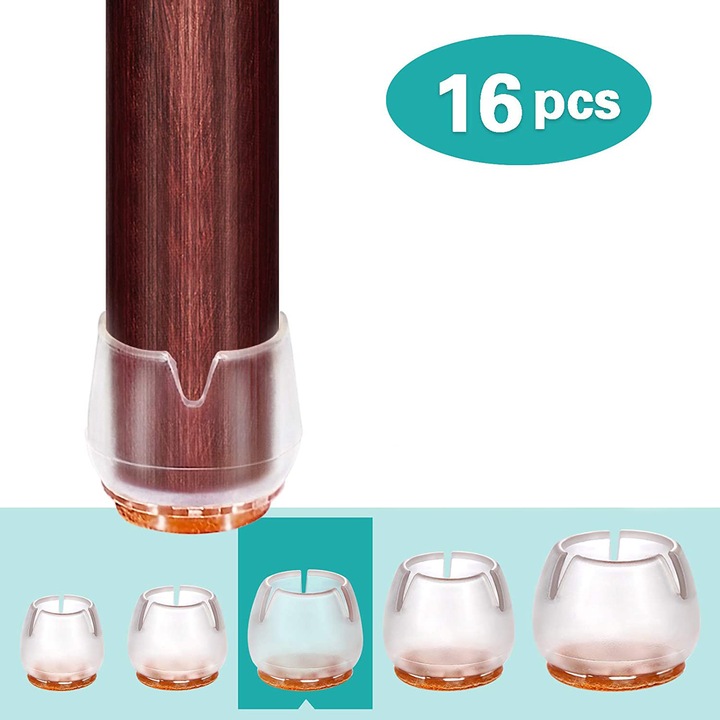 Huse pentru picioare de scaun pentru picior de mobilier, protectoare pentru picioare pentru protectia lemnului de esenta tare, capace din silicon care asigura reducerea zgomotului si alunecare usoara pentru o potrivire perfecta ca o manusa