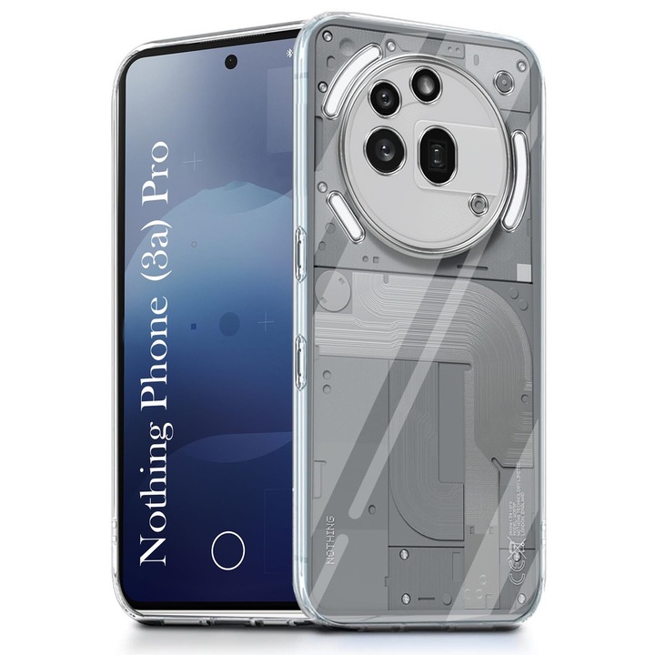 Case for Nothing Phone (3a) Pro Slim Anti-Shock 1.5 mm, със защита на лещите, прозрачен