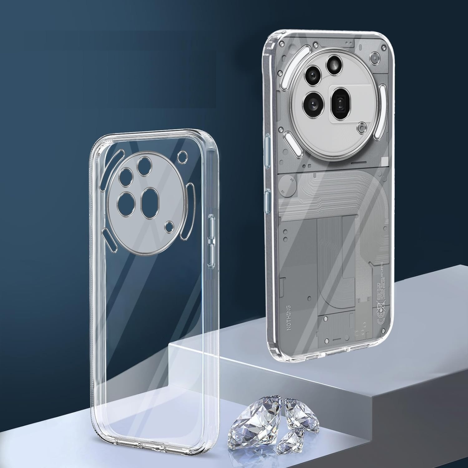 Husa pentru Nothing Phone (3a) Pro Slim Anti-Shock 1.5mm, cu protectie lentile, Transparent