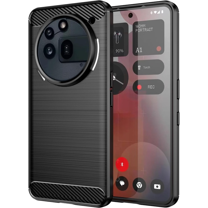 Nothing Phone (3a) Pro Liquid Carbon Silicone Case - черен