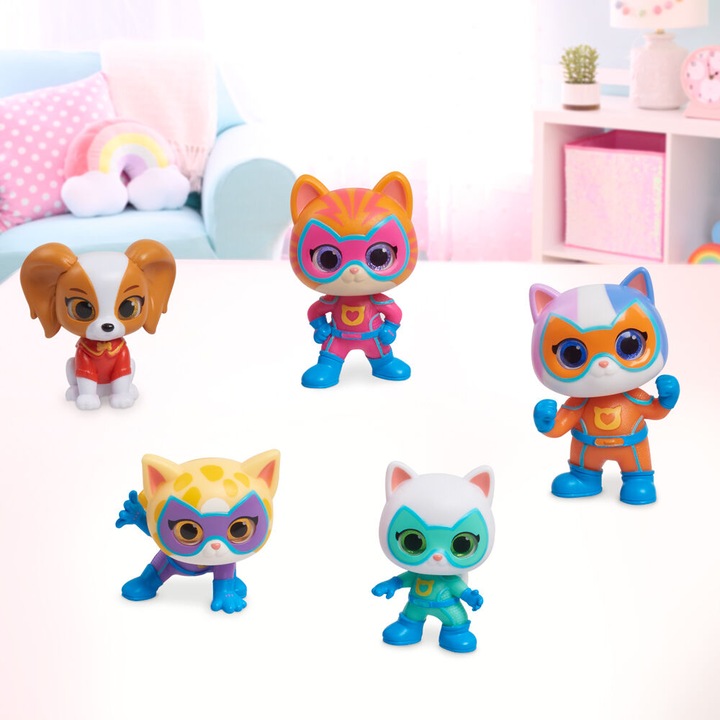 Blister 5 figura Hero Squad SuperKitties 7, 5cm