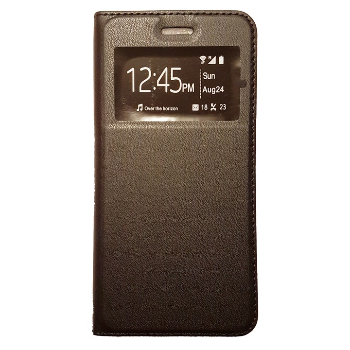 Husa Pentru Samsung Galaxy A6 Plusa, tip carte, Smart Magnetic cu fereastra transparenta