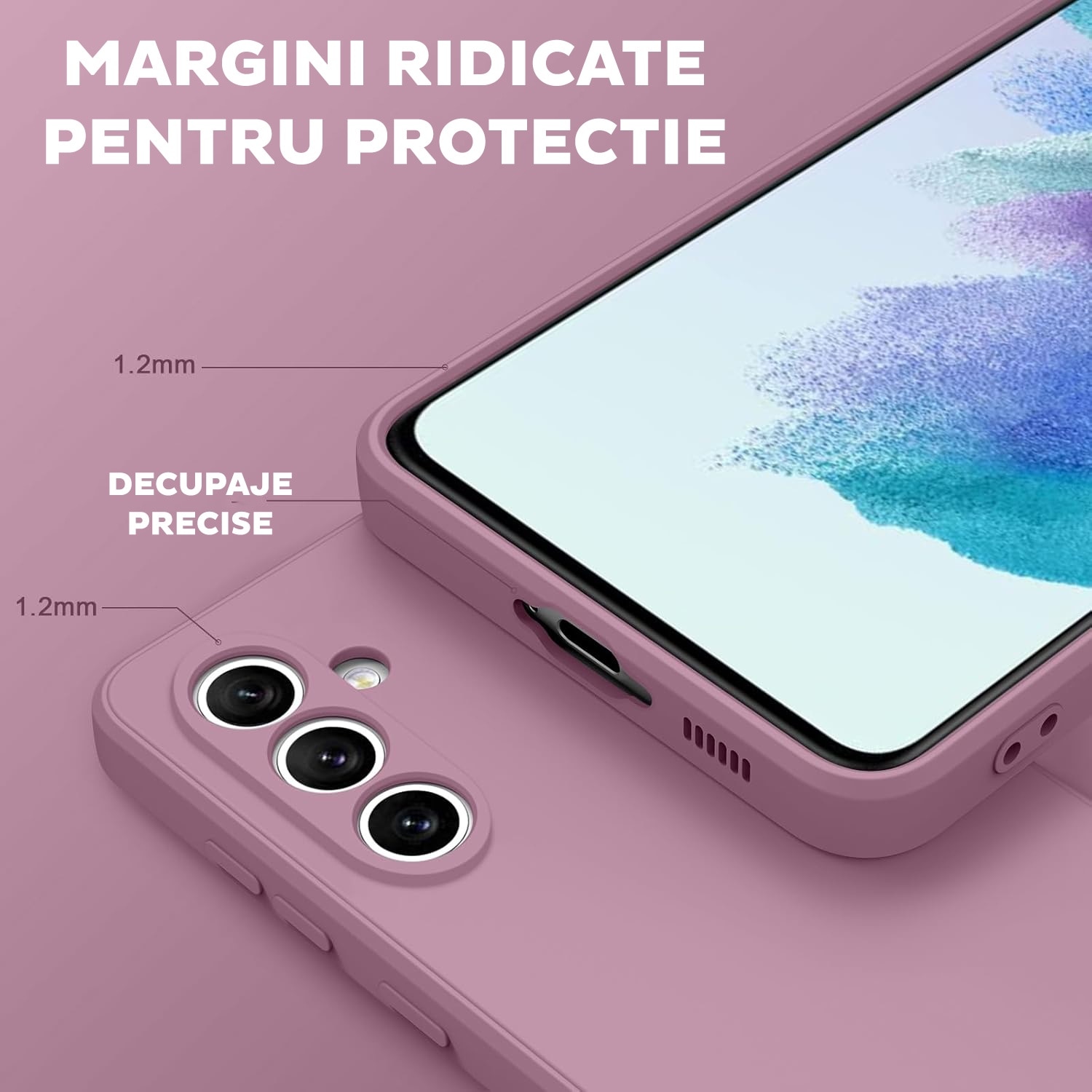 Husa pentru Samsung Galaxy S25 Daden® Silicon SoftFlex, Ultra Slim, Protectie sporita, Interior de microfibra, Mov inchis
