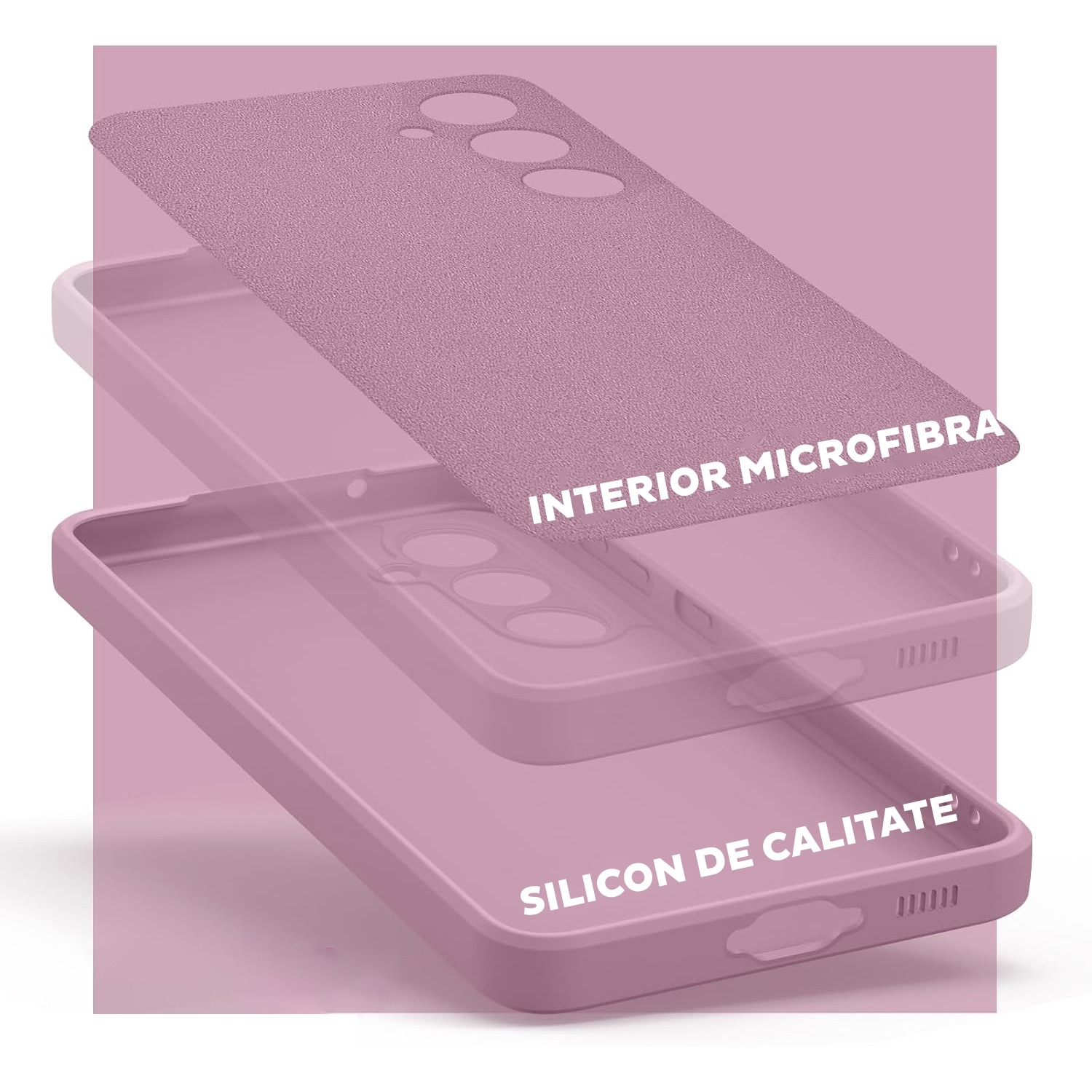 Husa pentru Samsung Galaxy S25 Daden® Silicon SoftFlex, Ultra Slim, Protectie sporita, Interior de microfibra, Mov inchis