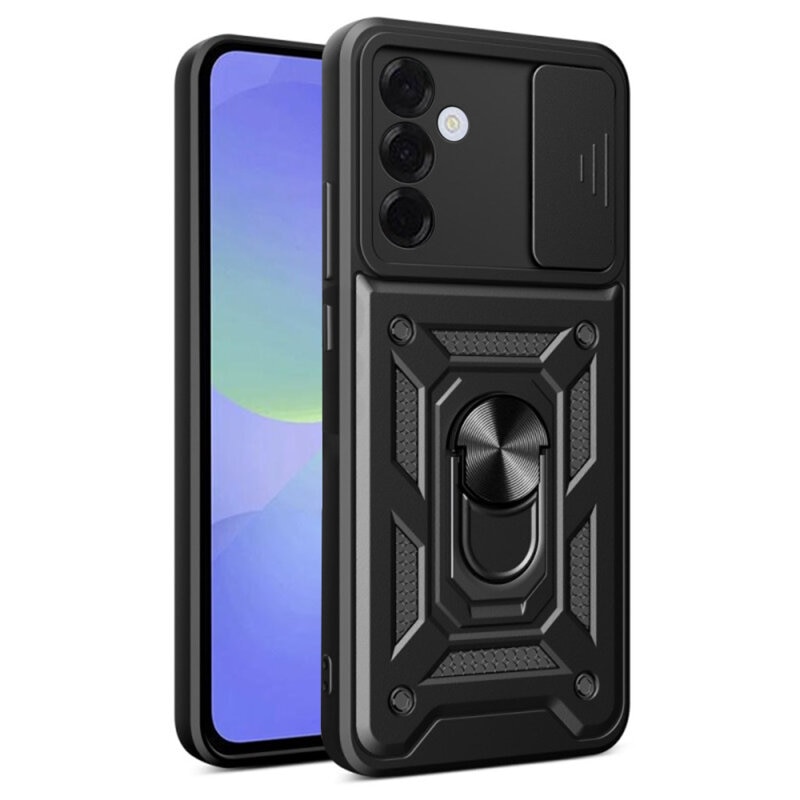 Husa telefon Mat-Tech compatibila cu Samsung Galaxy A56 5G, Protectie Camera, Inel, Magnet, Anti-Shock, Rugged Protection, Negru