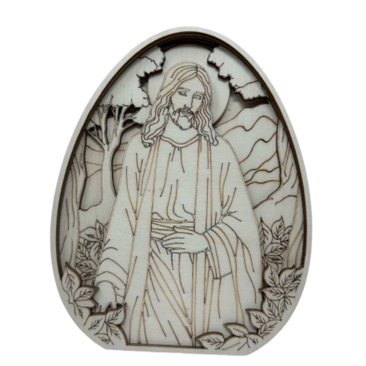 Tablou religios, cu Iisus, gravat la laser