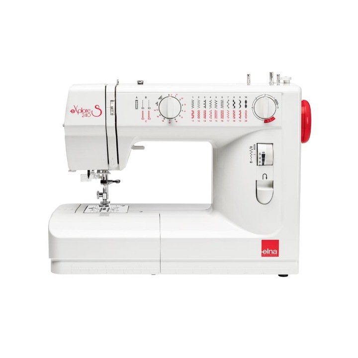 Masina de cusut casnica electro-mecanica 24 cusaturi PENTRU MATERIALE GROASE ELNA EXPLORE 240S