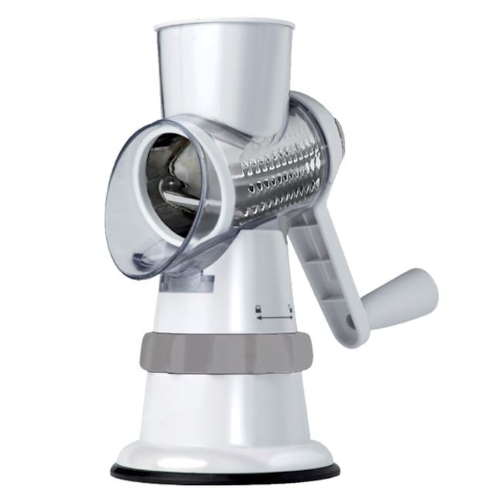 Feliator Manual 13.3x25.5cm -4 piese cu 3 Lame pentru Legume Alb cu Maner