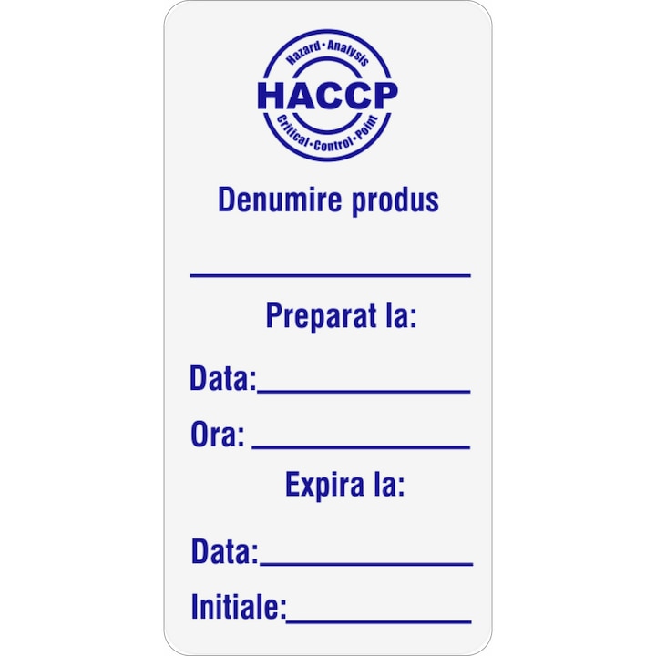 Set 500 etichete 3x6 cm PVC pentru HACCP - HoReCa, Restaurante si Industria Alimentara