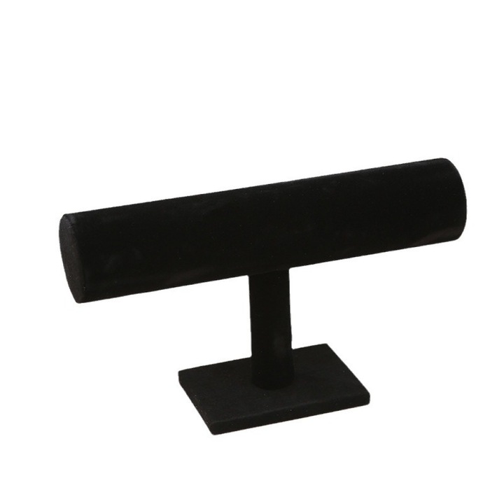 Organizer bijuterii Enforose, set T-Bar pentru bratari, ceasuri si coliere, negru, elegant