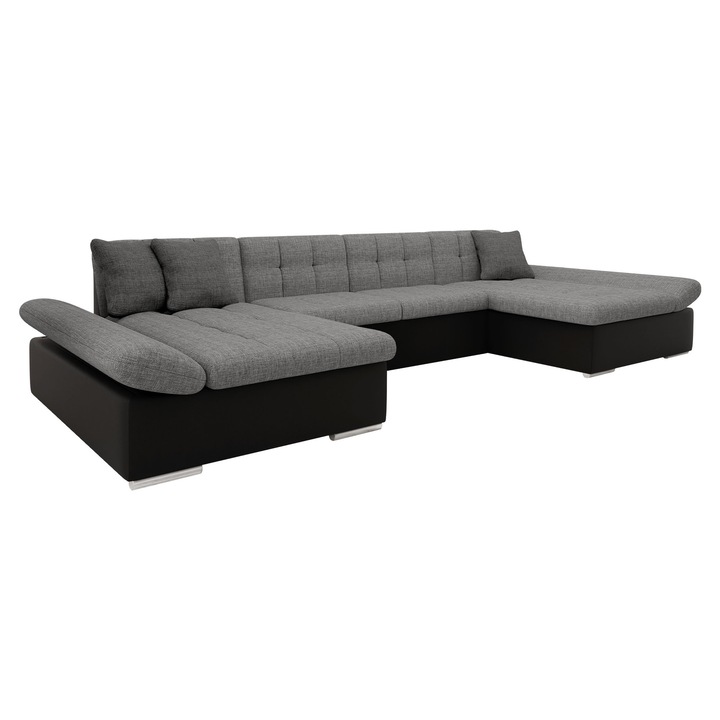 Coltar rabatabil Agata Sale, MIRJAN 24, negru + gri, 160x360x75 cm