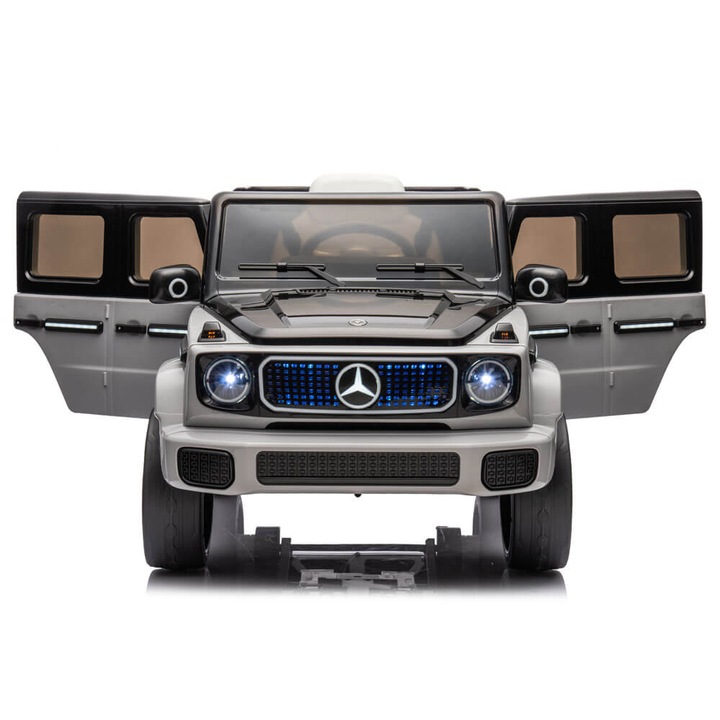 Masinuta electrica pentru copii Mercedes EQG Concept, Roti spuma cauciuc EVA, suspensii spate, roti cauciuc EVA, Gri