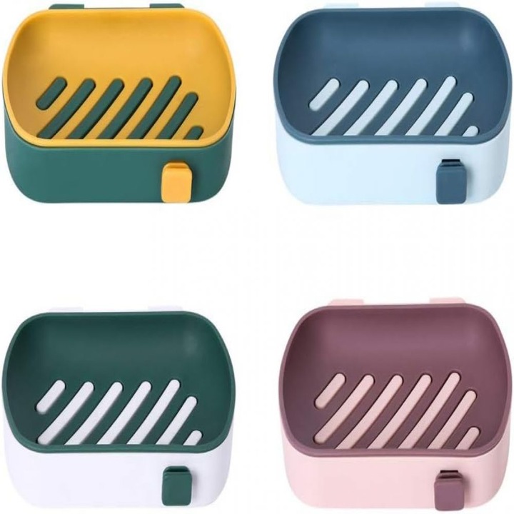 Szappantartó, Enforose, kétrétegű kialakítás, falra szerelhető, többszínű, fürdőszobába, konyhába