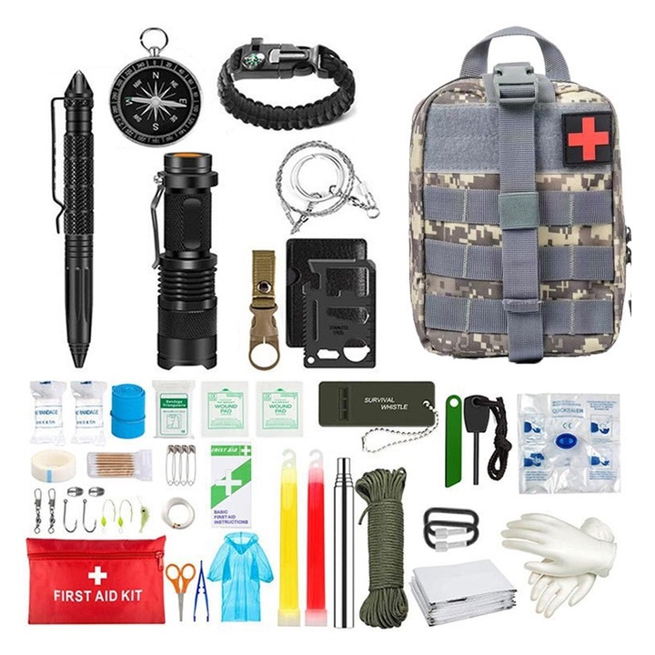 Комплект за оцеляване, OPTIM SOLUTION, 42 професионални инструмента, черен