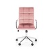 Scaun birou Gonzo 4, stofa catifelata/metal, 60x53x93/105 cm, roz/crom