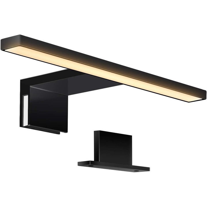 Стенна лампа TNEAYWHE 30 см, 3 цветни температури, черна, акрилен материал