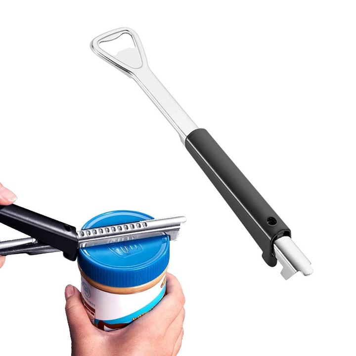 Enforose konzervnyitó, rozsdamentes acélból, kompakt kivitel, többféle méretre állítható.
