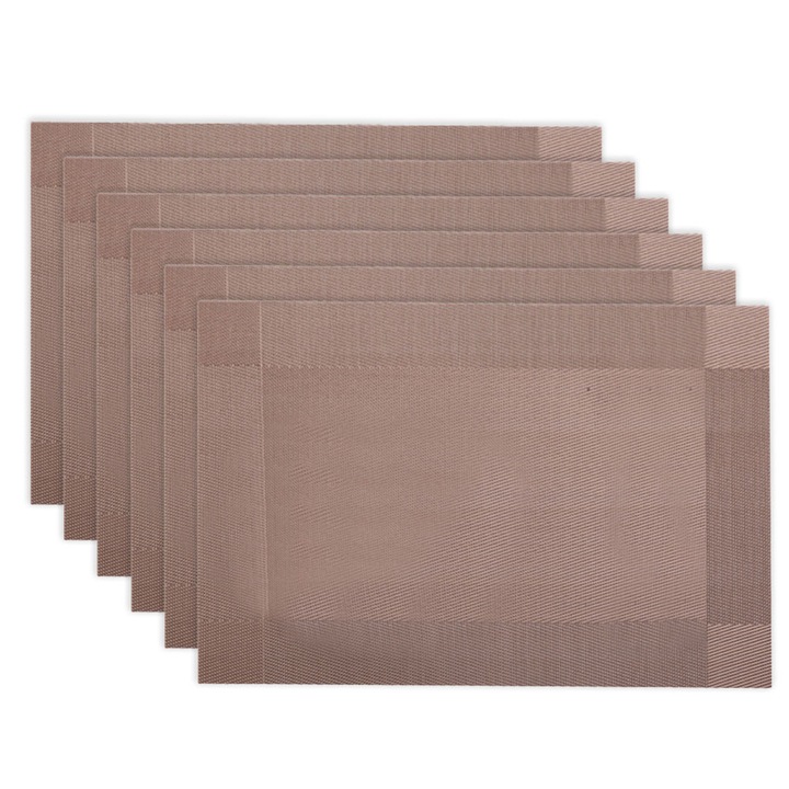 Set de 6 servete pentru masa, Enforose, rezistente la caldura, antiderapante, din vinil impletit, usor de curatat