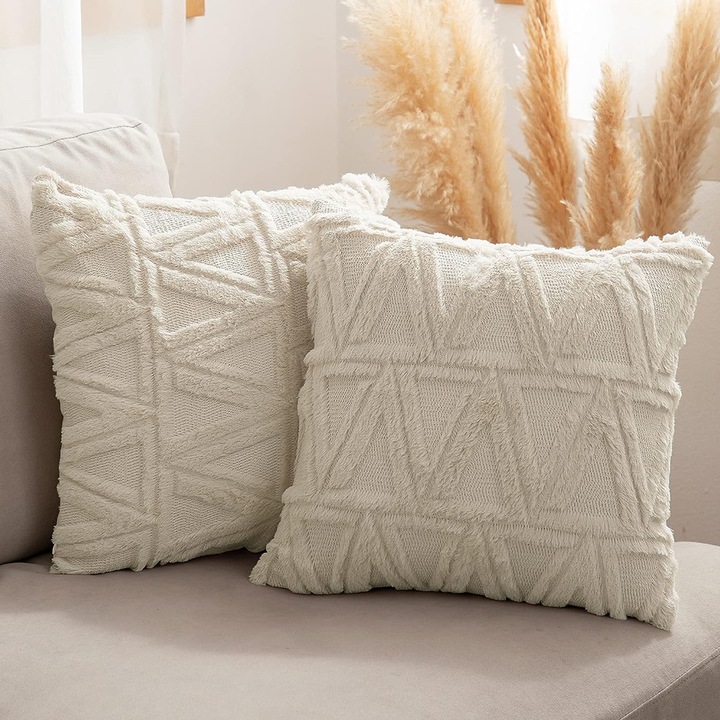 Fete de perna decorative, Enforose, bumbac, 100x50cm, set 2 bucati