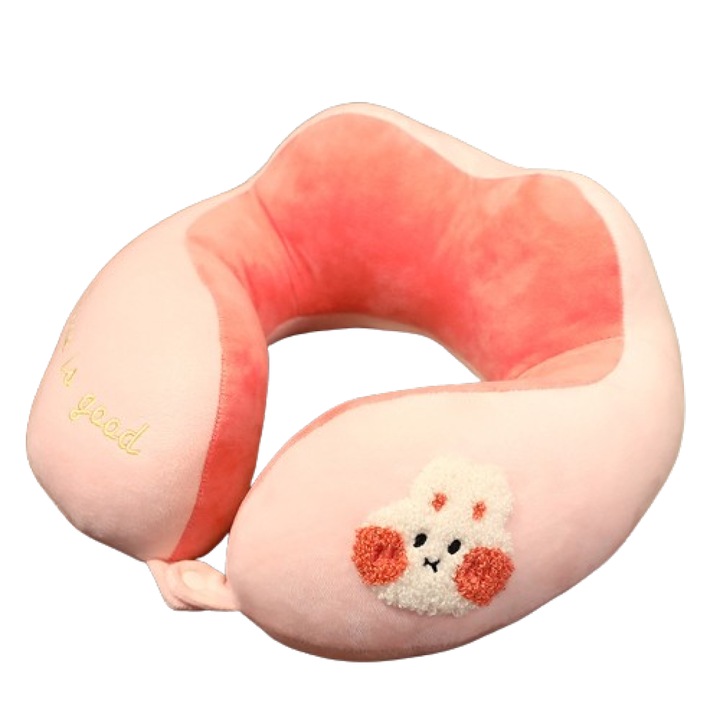 Детска пътна възглавница за врат, термочувствителна мемори пяна за оптимална опора, еластична лента за лесно закрепване към багаж, сваляем калъф с цип за хигиена и сладък анимационен стил (еднорози)