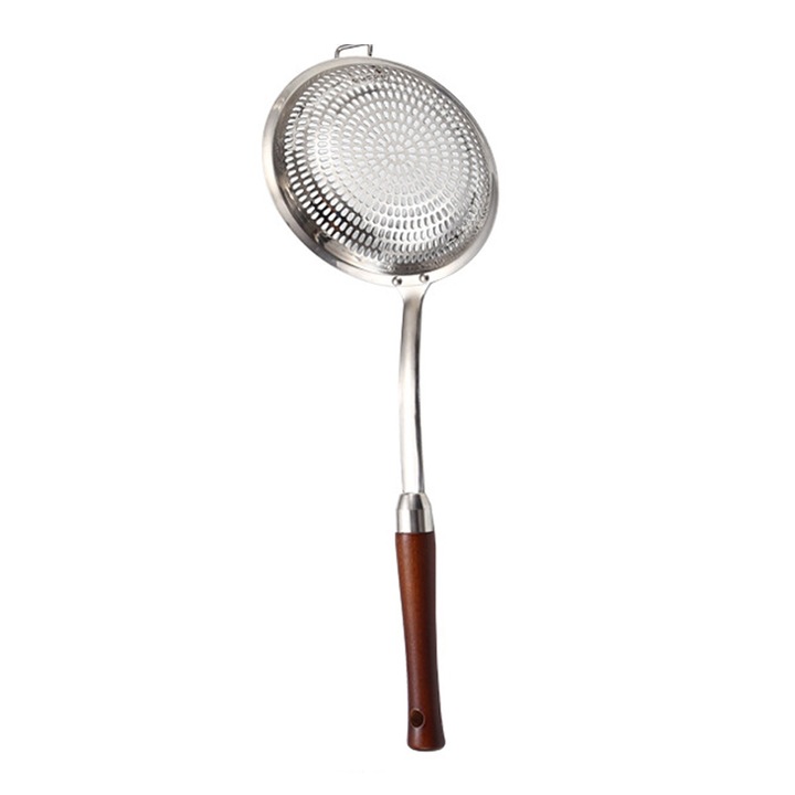 Цедка от неръждаема стомана, устойчива на топлина, Enforose, дизайн с хиляди дупки, ергономична дръжка, 42,5 см