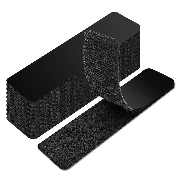 Banda cu carlig si bucla, Benzi adezive din nailon de inalta densitate, rezistente, pentru mestesuguri si decorarea casei, Solutie de agatare fara deteriorare, Ajutor de montare autoadeziv extra puternic