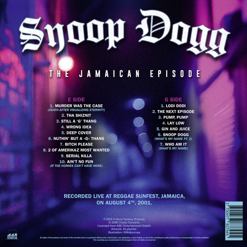 LP Snoop Dogg The Jamaican Episode, vinyl portocalie, editie